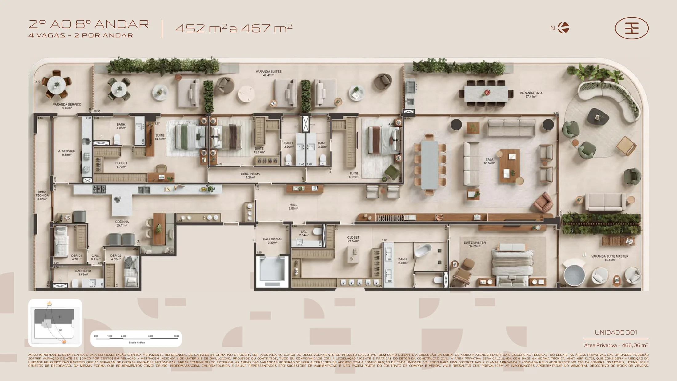 Planta do Atto: 2º ao 8º andar