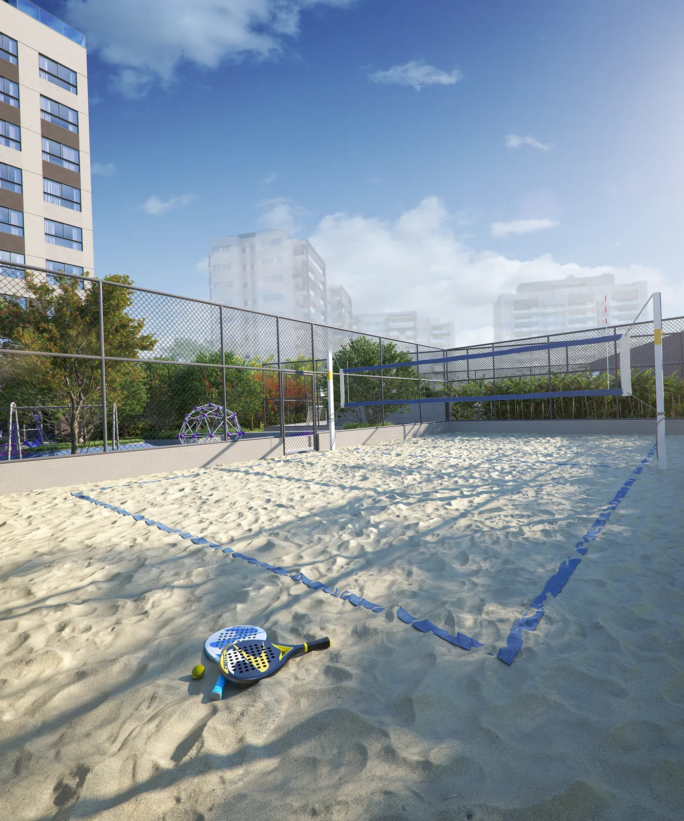 A quadra de beach tennis do Concept