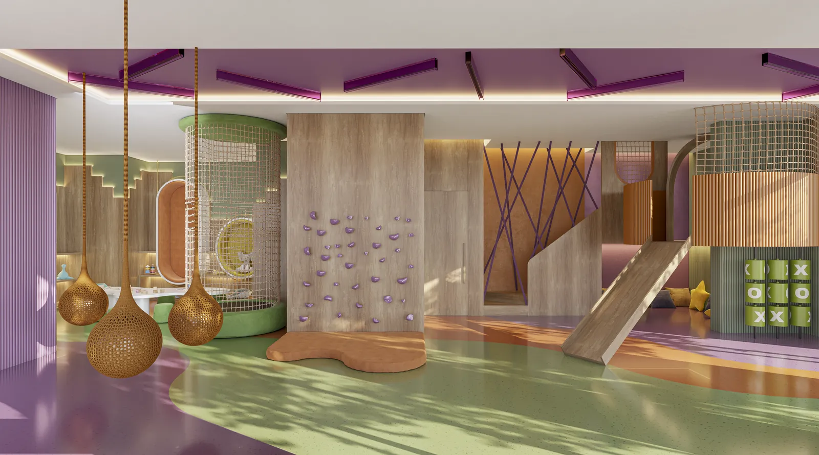 O espaço infantil do Coupé Tower, colorido