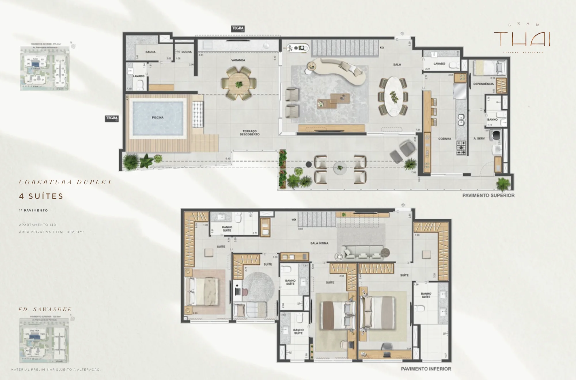 Planta humanizada: coberturas do Gran Thai