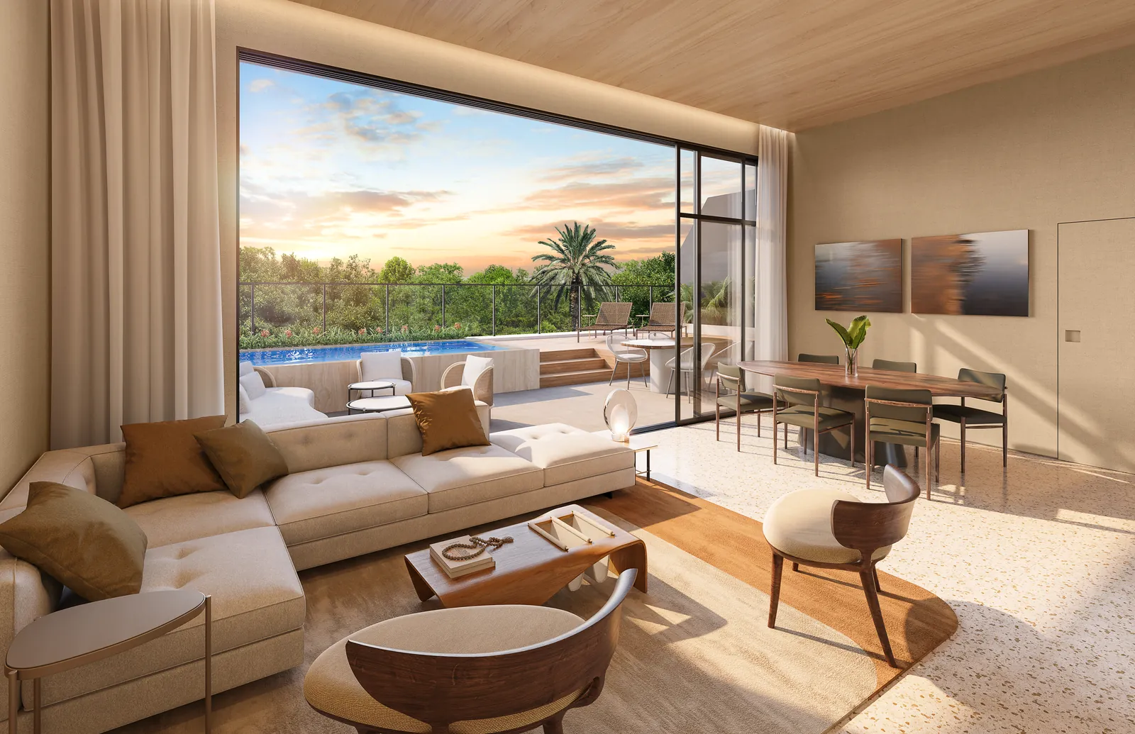 Terraço da Penthouse com piscina privativa e a Pedra da Gávea ao fundo