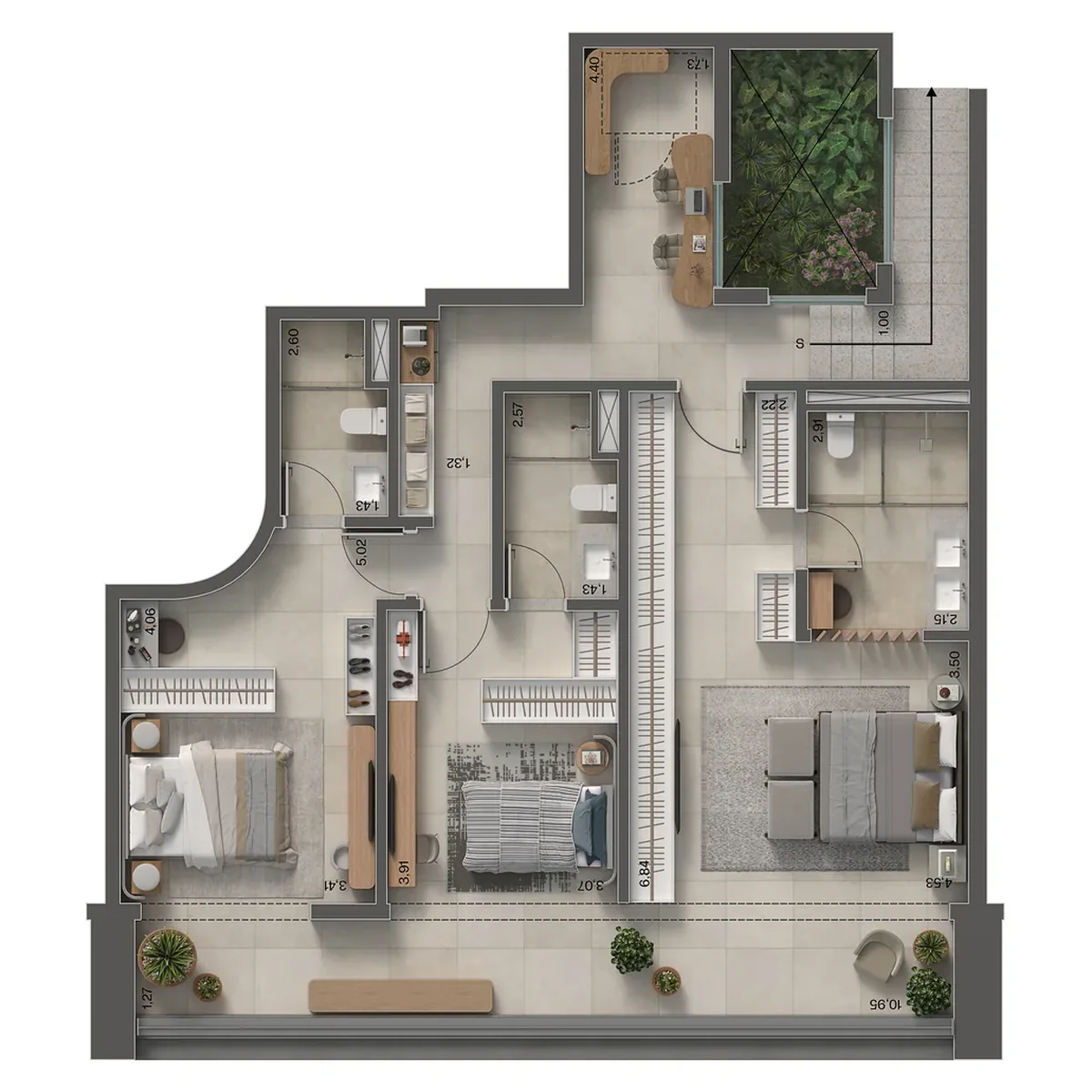 Planta humanizada: insigna penthouse · suítes
