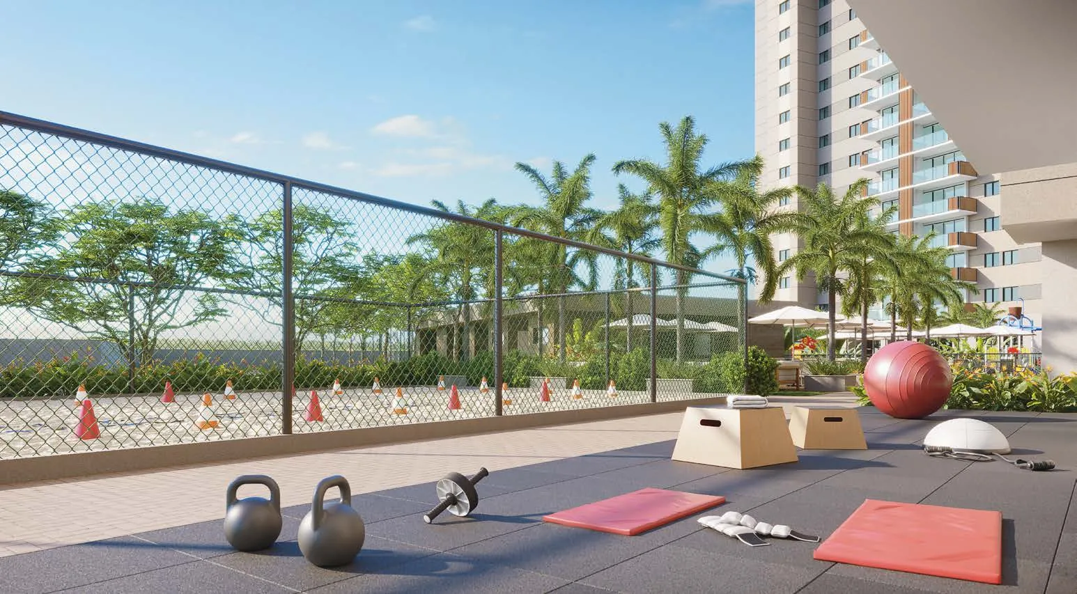 O espaço de fitness ao ar livre do Jardim da Barra