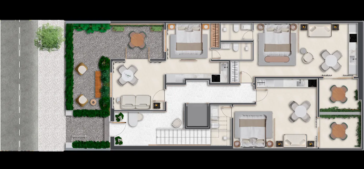 Planta do Mira 173: 3º pavimento · cobertura e studio