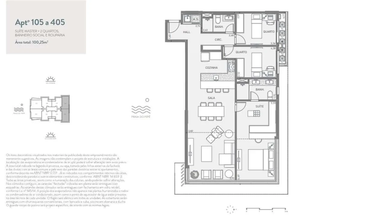Planta: apartamento 205 do Signature