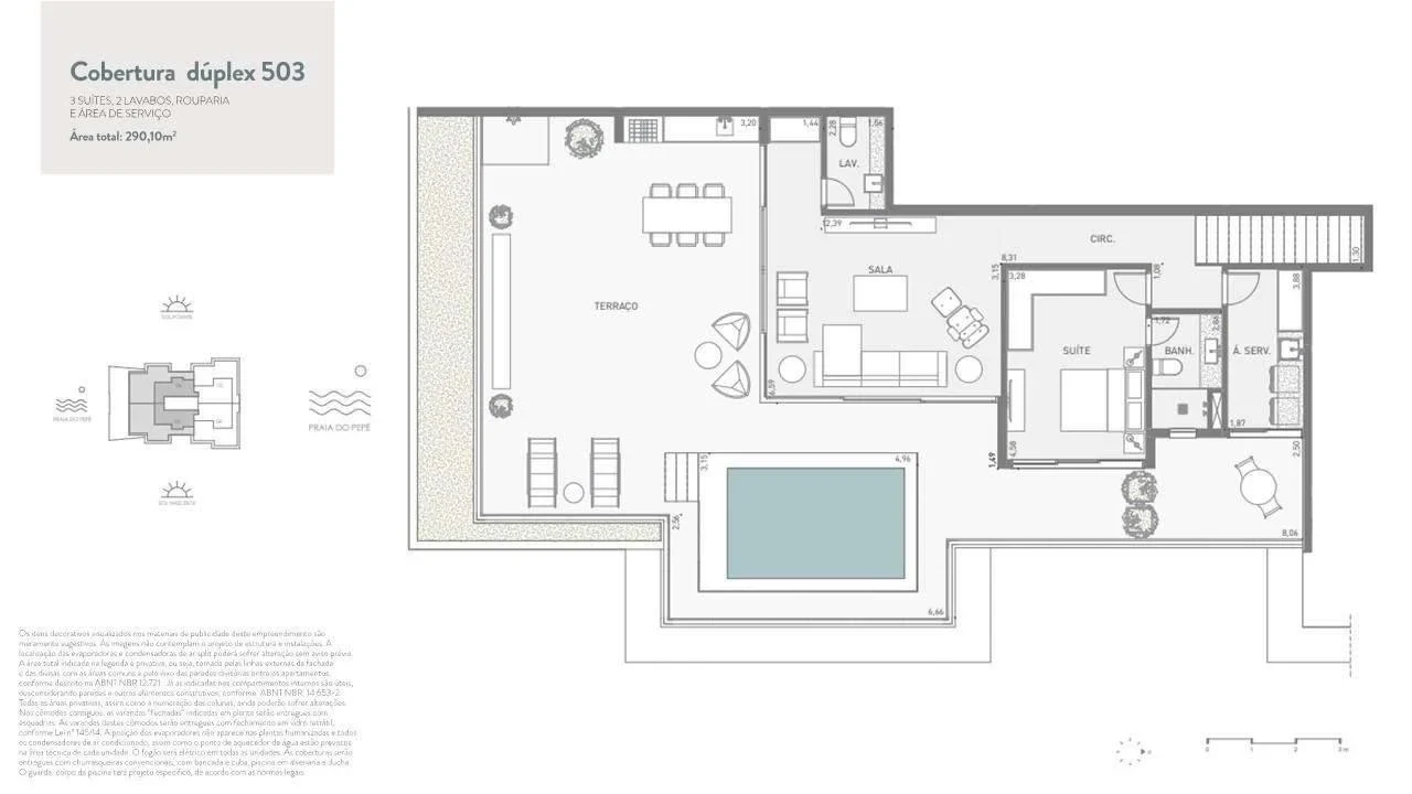 Planta: coberturas duplex 504 e 506 do Signature