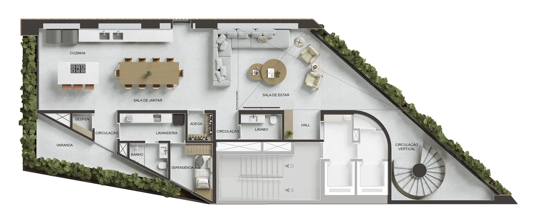 Planta humanizada: Triplex 1001 do VIE
