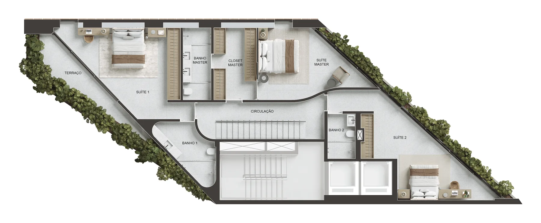 Planta humanizada: Cobertura triplex 1101 do VIE
