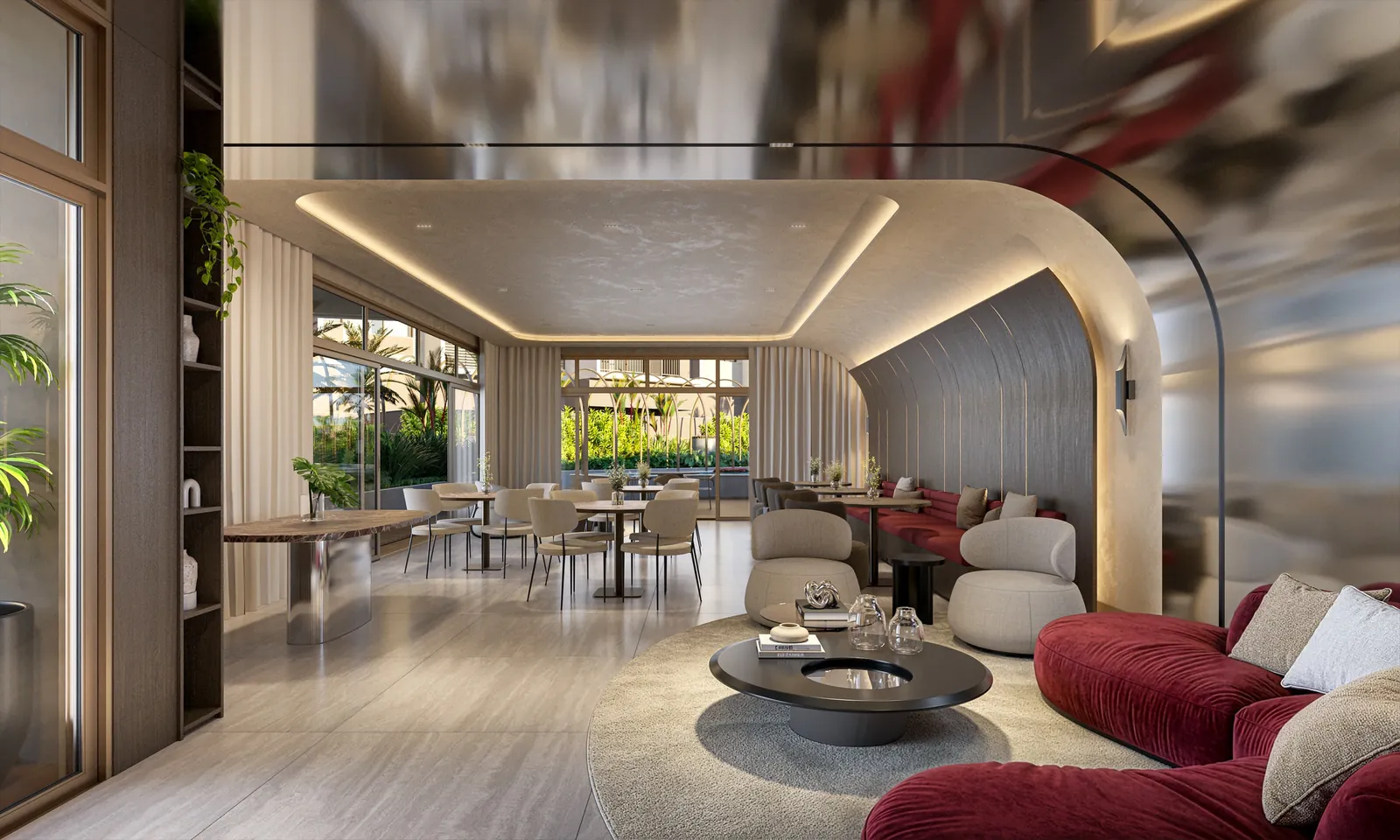 O coworking do We Barra, com mesas e poltronas