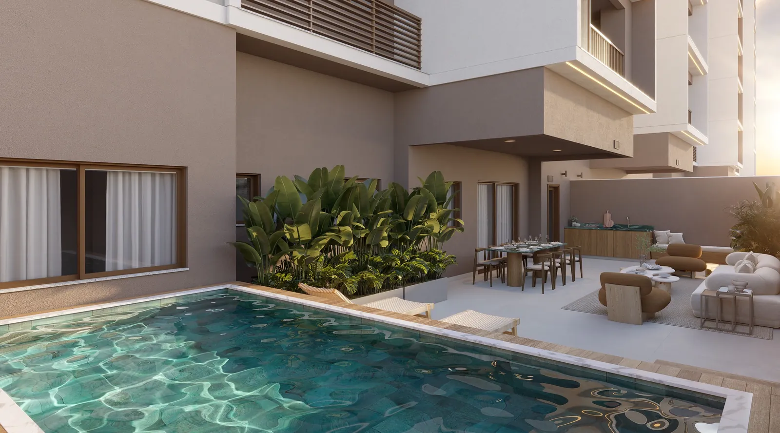 Garden do We Barra com piscina privativa e mesa externa